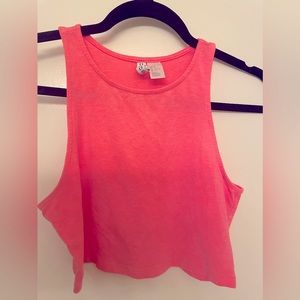 Neon pink crop top